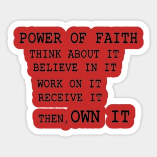 Power of Faith Illustration on Red Background Sticker